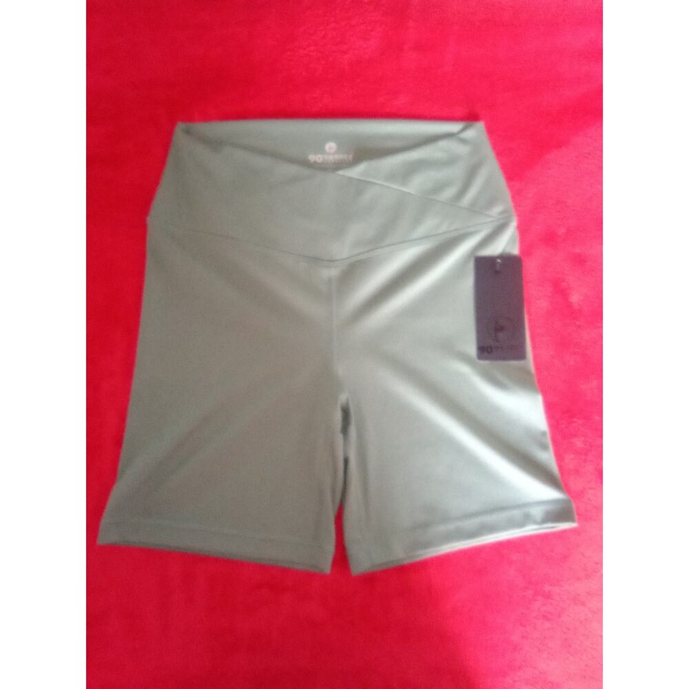 Workout Shorts Interlock Crossover Green Womens XL 90 Degree NWT Spring Workout